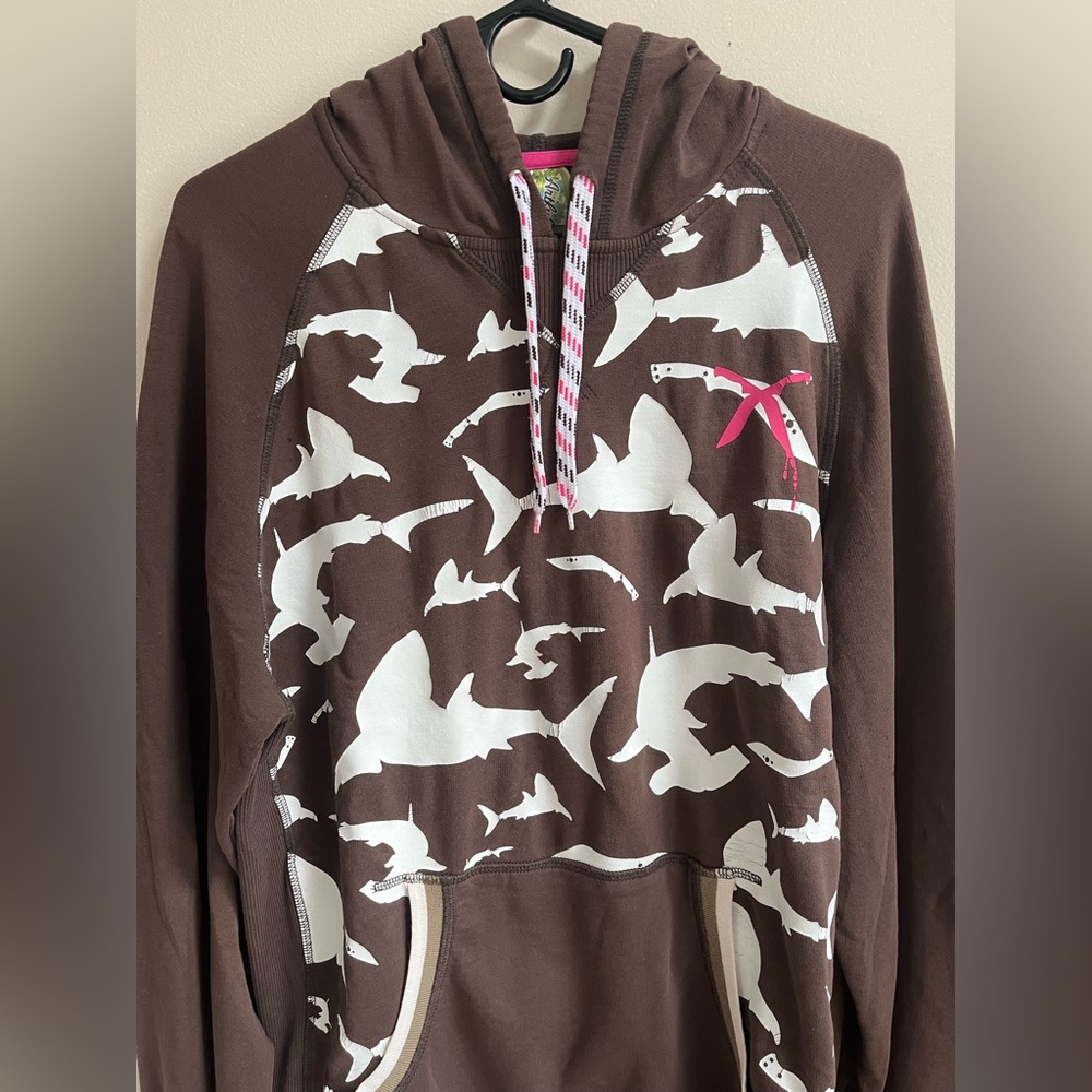 Mens Artful Dodger Sharks and Knives Baggy-fit Used Hoody Size Medium